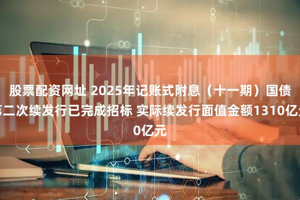 股票配资网址 2025年记账式附息（十一期）国债第二次续发行已完成招标 实际续发行面值金额1310亿元