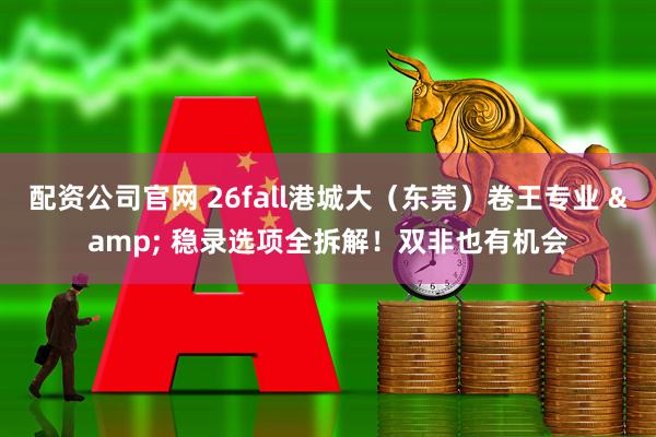 配资公司官网 26fall港城大（东莞）卷王专业 & 稳录选项全拆解！双非也有机会